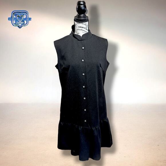 Vintage 1960's John Norman Mod Little Black Cocktail Mini Dress - Picture 6 of 7